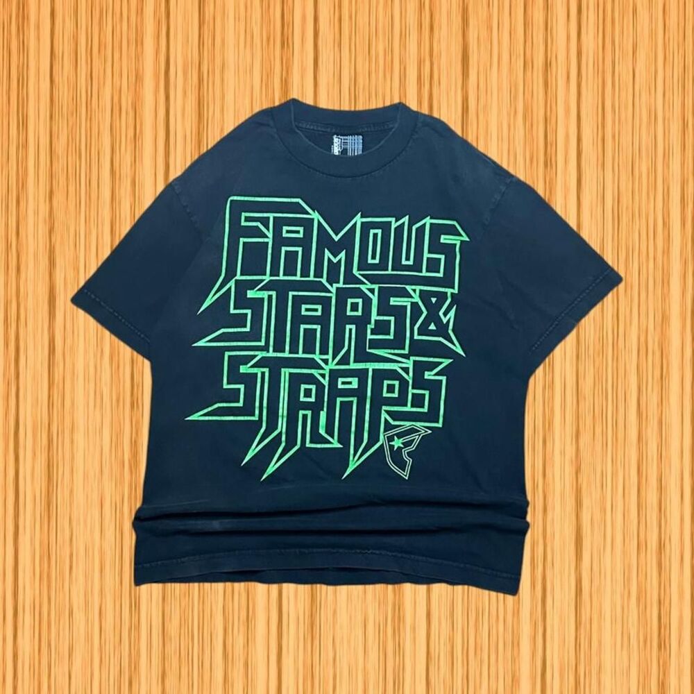 Famous Stars And Straps Black & Neon Green Graphic T-Shirt